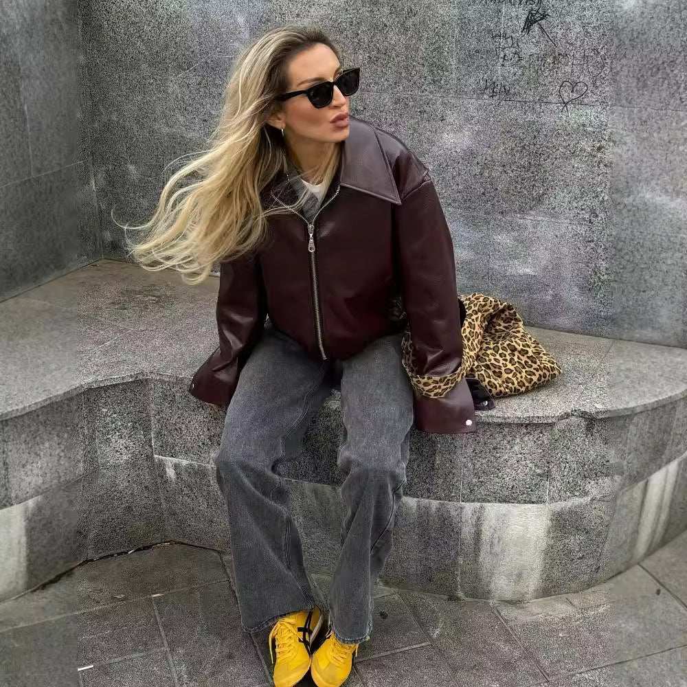 Lapel Zipper Jacket