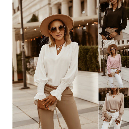 V-neck blouse for ladies